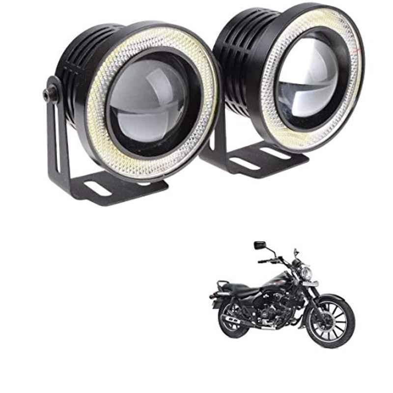 Kozdiko 2 Pcs 15W 3.5 inch High Power White LED Projector COB Fog Light Set with White Angel Eye Ring for Bajaj Avenger 220 Street, koz_88168