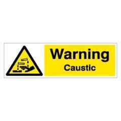 SUNSIGNS 300x100mm Vinyl & Acrylic Sandwich Warning Caustic Signage, SN0100VNLM1HPIDAG