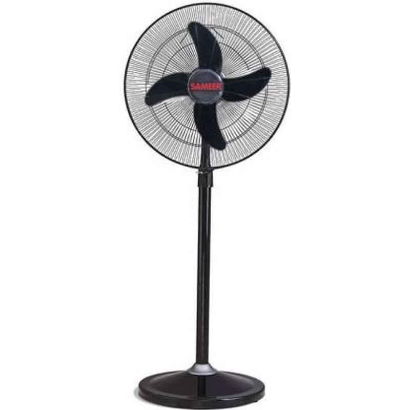 Sameer MKIII Farrata 30W 4 Blade Black Pedestal Fan, Sweep: 400 mm