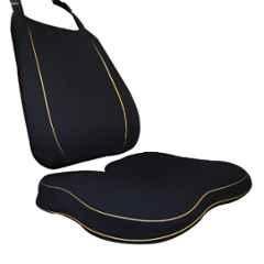 Betterhood Memory Foam Black Backrest & Seat Cushion Combo for Car, Size: Universal (Pack of 2)