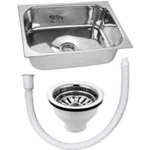 Elegant Casa 18x16 inch 304 Stainless Steel Heavy Duty Single Wall Kitchen Sink