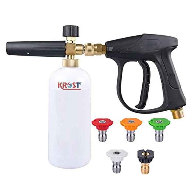 Krost Pressure Washer Gun | Foam Lance | Foam Cannon Adjustable Jet Wash Quick Release 5 Pressure Washer Nozzles. (Foam Spray Gun With 5 Nozzles)
