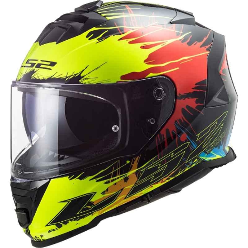 LS2 FF800 Strom Drop Black, Yellow & Red Full Face Helmet, LS2HFF800SDBYRL, Size: L