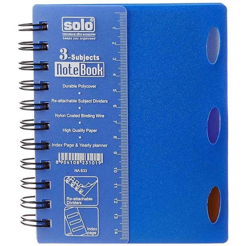 Solo 105x148mm A6 3 Subjects Notebook, NA-633 (Pack of 30)
