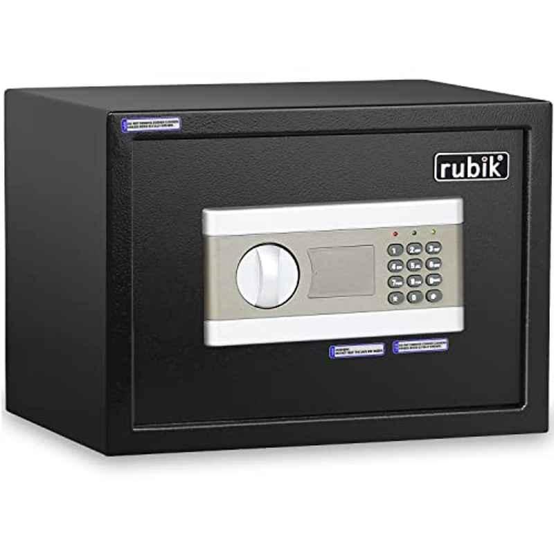 Rubik 25x35x25cm Black Safe Box Document Size With Digital Lock and Override Key, RB-25EP-BLK