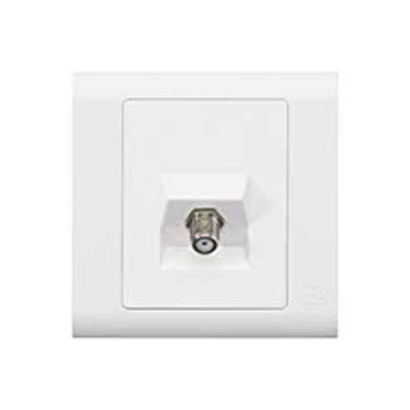 MK Electric 1 Gang Single Outlet Cable TV F-type Connection Unit, MV3529WHI