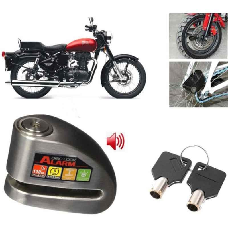Auto Pearl Steel Black Anti-Theft Alarm Disc Brake Lock for Bullet 350 New, Lock_535