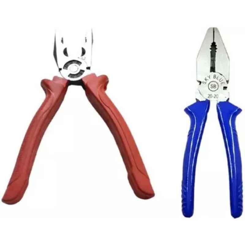 Sky Blue 2 Pcs 7.8 inch Lineman Plier Combo, SBE_PLIER_COMBO_MOD_01071