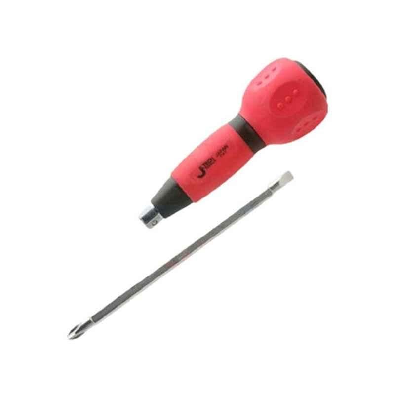Jetech 150mm CrV Red Two Way Soft Grip Screwdriver, DST-150