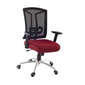 Da URBAN Topsky Red Mid-Back Revolving Mesh Ergonomic Chair for Home & Office