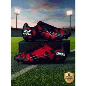 Nivia INFRA 2.0 Red & Black Football Shoes for Men, Size: 4