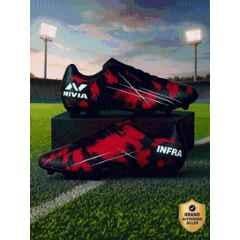 Nivia INFRA 2.0 Red & Black Football Shoes for Men, Size: 4