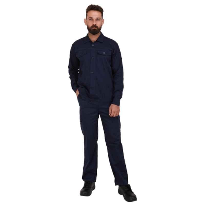 Club Twenty One Workwear Cotton Navy Blue Safety Shirt Pant Set, 2015, Size: XL