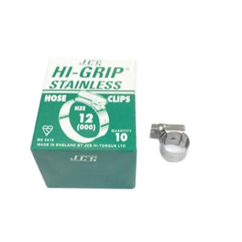 JCS HI-Grip 12mm Stainless Steel 304 Hose Clips (Pack of 10)