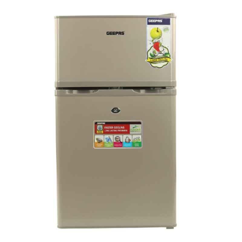 Geepas 125L Double Door Defrost Refrigerator, GRF1259GPE