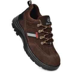 Ozarro Suede Leather Steel Toe Brown Safety Shoes, S4460, Size: 6