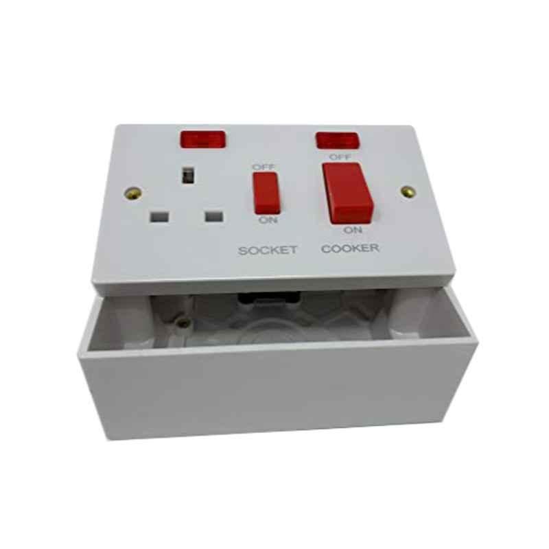 45A 2 Pole Cooker Switch with Neon