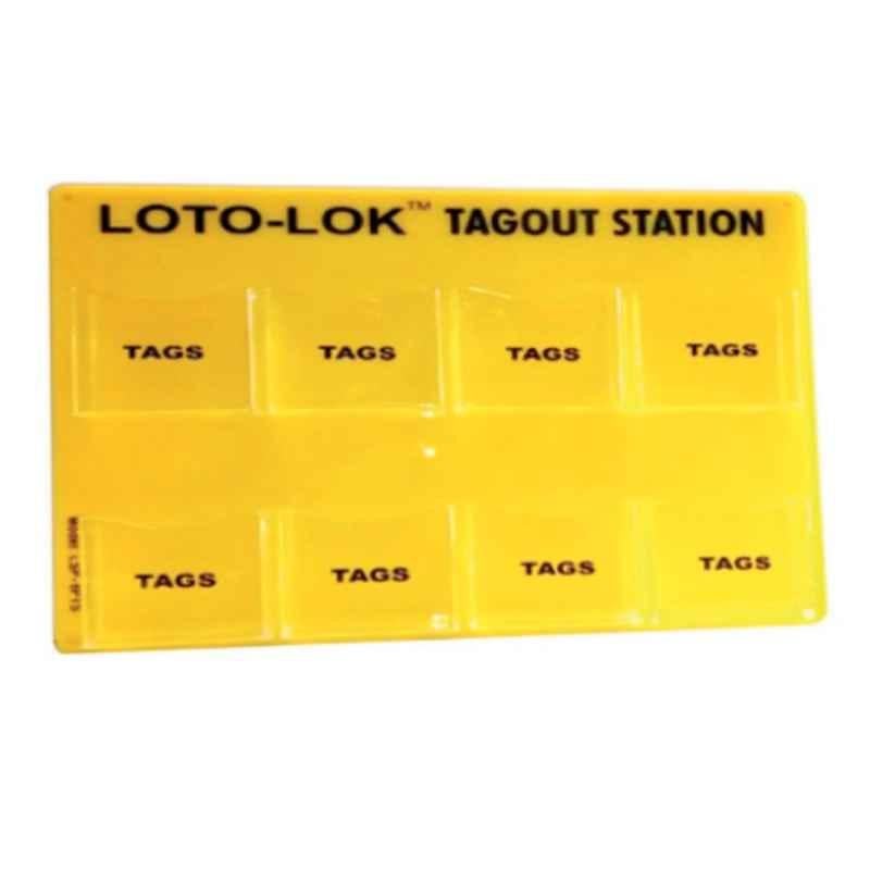 Loto 395x445mm Yellow Tagout Station, LS-8PTS