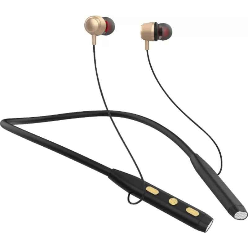 Gizmore MN226 Jazz Gold Wireless Bluetooth Earphone Neckband with Inbuilt Mic