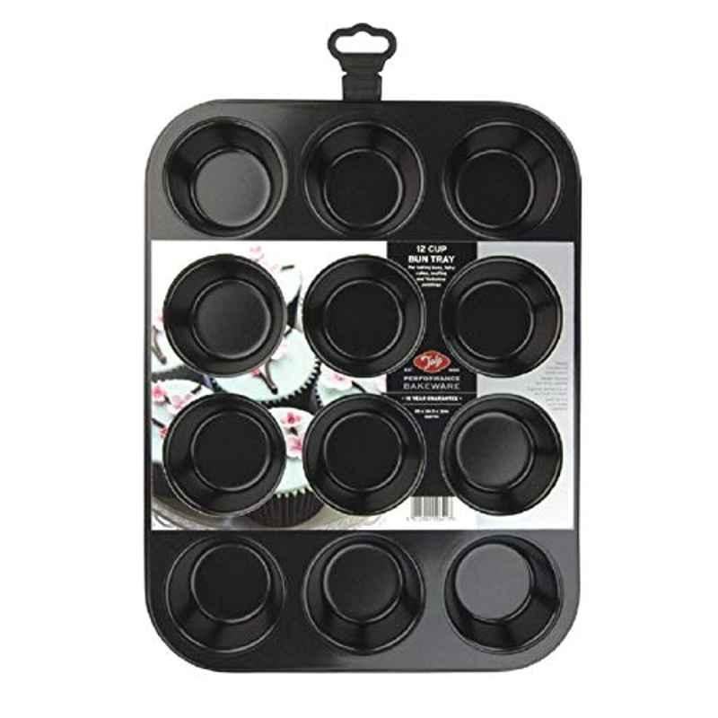 Tala Performance Alloy Steel Black Eclipse Non-Stick 12 Cup Bun Tin , 10A10641