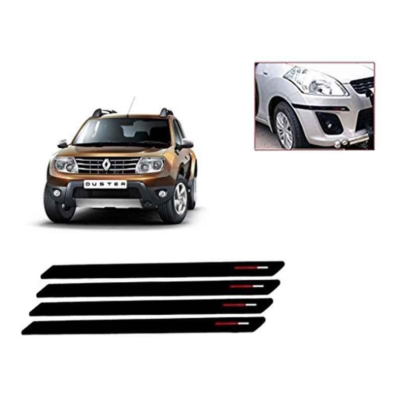 Kozdiko 4 Pcs Black & Red Bumper Protector Set for Renault Duster