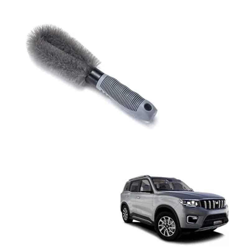 Kozdiko Plastic Grey Oval Car Alloy Wheel Rim Cleaning Brush for Mahindra Scorpio N-(2022-Present)