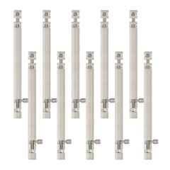 Atom 12 inch Aluminium Satin Finish Heavy Duty Joint-Less Tower Bolt, TB002-12 inch-SS-110 (Pack of 10)