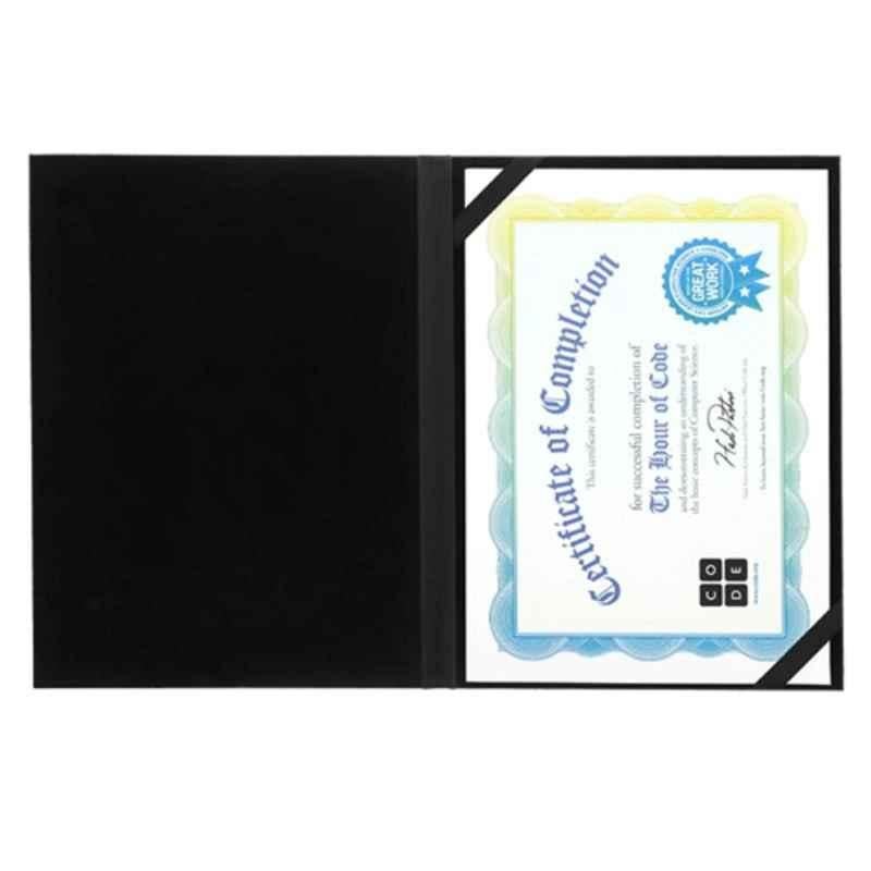 Konrad S. A4 PU Leather Certificate Holder, Elegant Black