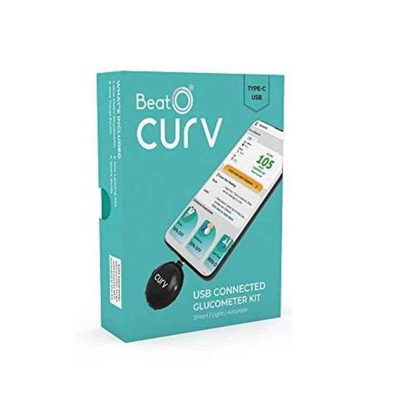 BeatO Curv Type-C USB Glucometer Kit with 100 Test Strips & 100 Lancets