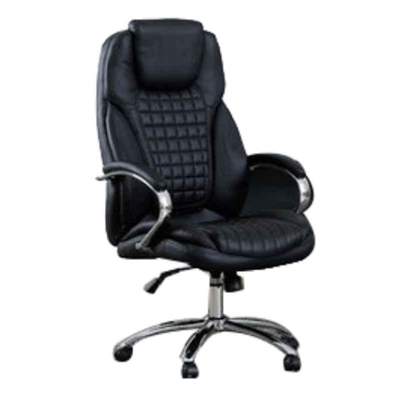 Pan Emirates 061AGA1800001 Black & Silver Adjustable Armrest Rotatable Office Chair, 118x67x70 cm