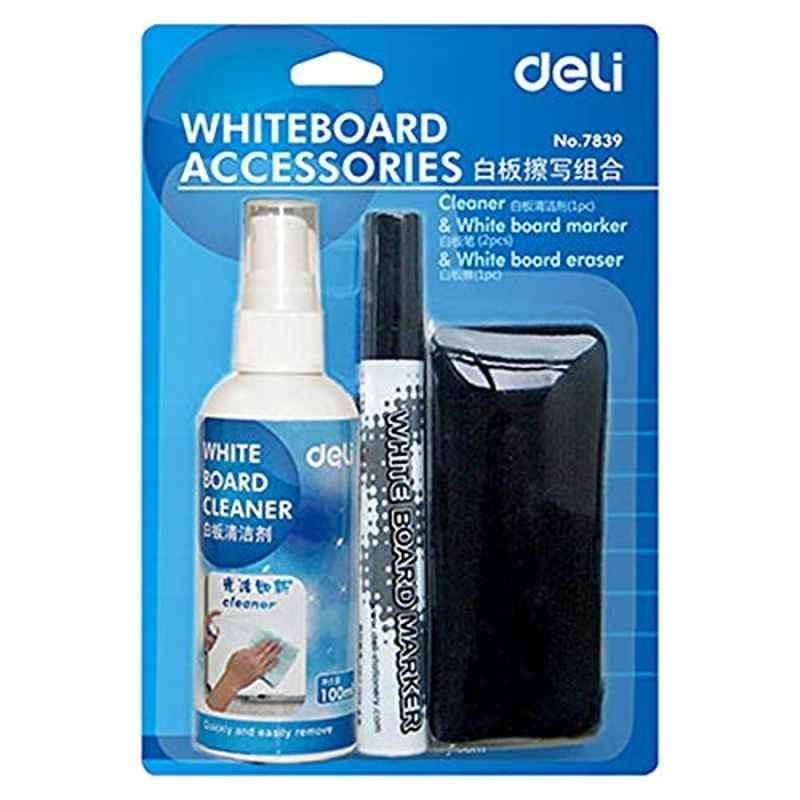 Deli 2 Pcs Plastic White Board Cleaner Marker Set with Eraser