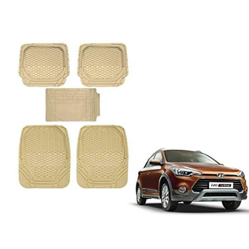 Kozdiko 5 Pcs 8855TW Beige Car Foot Mat Set for Hyundai I20 Active, koz_24521