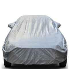 Aarex Auto Polyester Silver 100% Waterproof Car Body Cover with Mirror Pocket, Inner Cotton Lining, Triple Stitched, Belt & Elastic for Innova Crysta New All Model