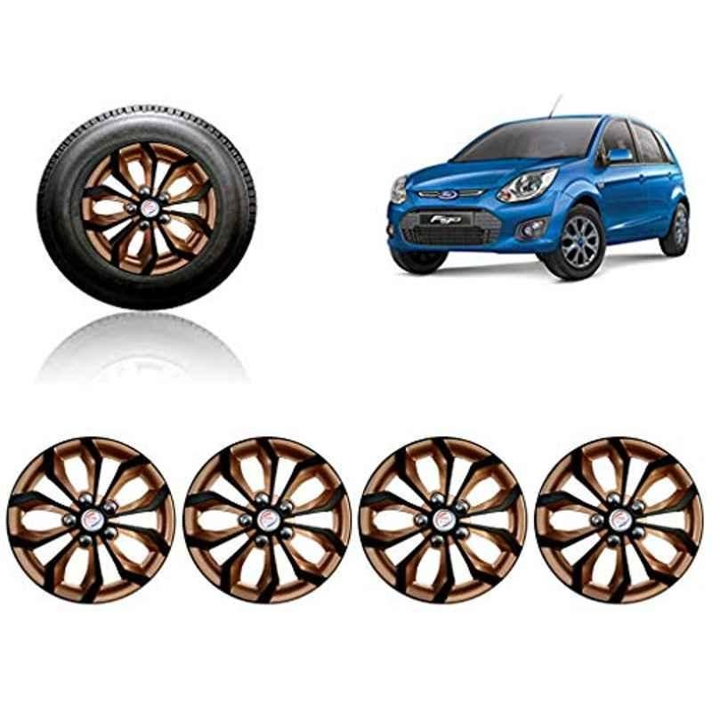 Auto Pearl 4 Pcs 14 inch ABS Black & Copper Car Wheel Cover Set for Ford Figo Type 2