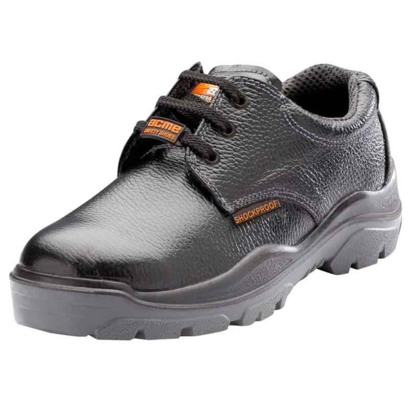 Acme Neutron AP-13 Black Composite Toe Leather Safety Shoes, Size: 10