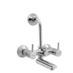 Somany Florence Brass Chrome Finish Wall Mixer with Provision for Overhead Shower & 115mm Long Bend Pipe, 272200190011