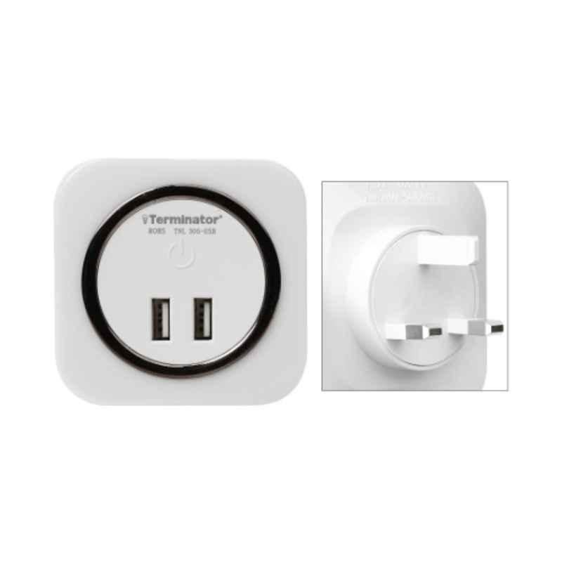 Terminator 1.5W 2A White Night Light & Touch On & Off Switch, TNL 305-USB