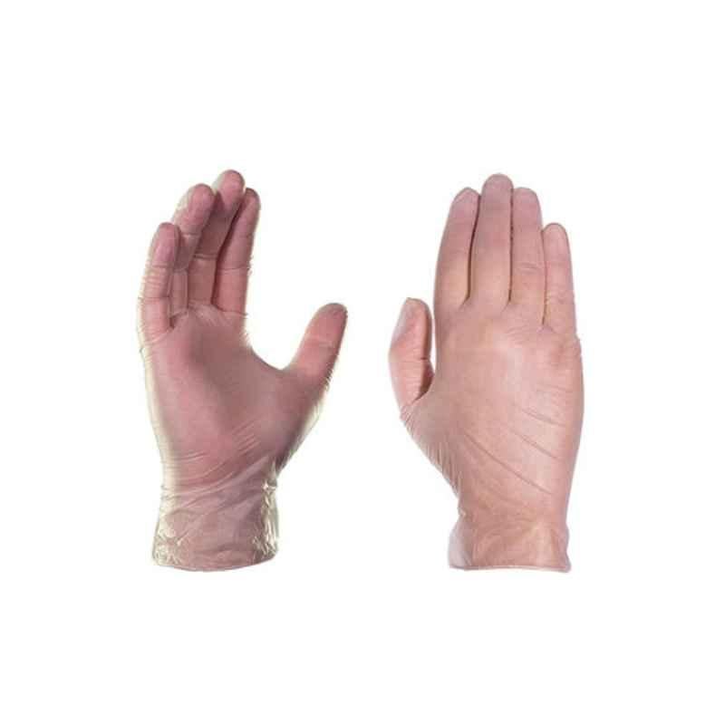 9.5 inch Transparent Disposable Vinyl Gloves (Pack of 100)