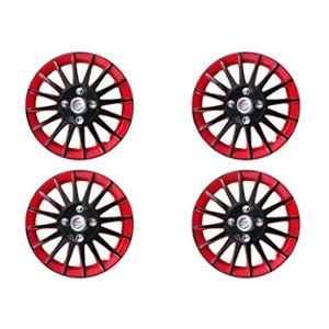 Auto Pearl 4 Pcs 12 inch ABS Red & Black Car Wheel Cover Set for All Car