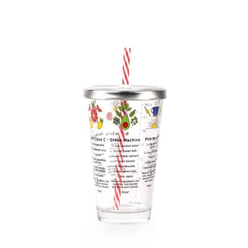Kikkerland 804806 Stainless Steel & Glass Smoothie Recipe Cup