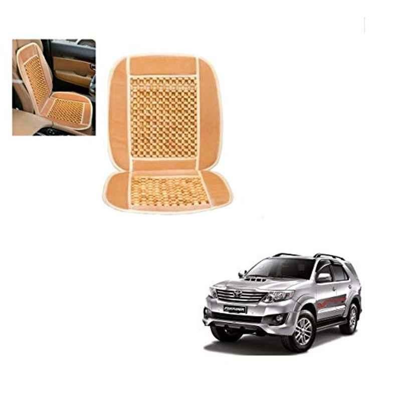 Kozdiko Wooden Bead Seat with Beige Velvet Border for Toyota Old Fortuner