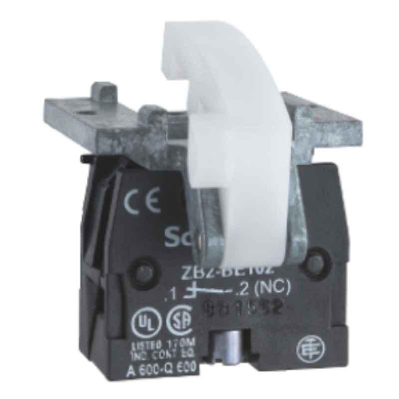Schneider Harmony 600V 1-NC Screw Clamp Terminal Single Contact Block, XACS102