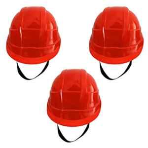 Ladwa Polymer Red Heavy Duty Safety Ratchet Helmet (Pack of 3)