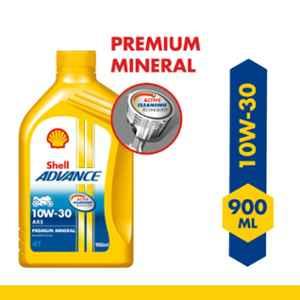 Shell 0.9L Advance AX5 4T 10W-30 API SL Premium Mineral Motorbike Engine Oil