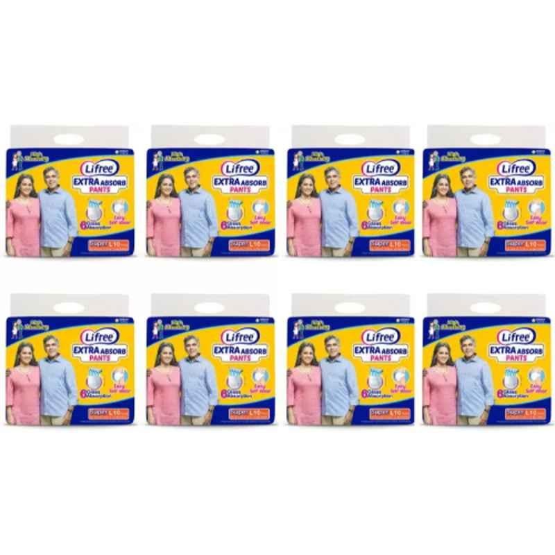 Buy Lifree 10 Pcs Large Adult Diapers Set (Pack of 8) Online At Best Price  On Moglix
