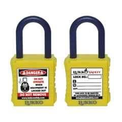 Lukko Safety 38mm Nylon Shackle Yellow Safety Lockout Padlockwith 2 Different Keys, LS-LC38