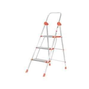 Bathla Surge 3 Step Silver & Orange Aluminium Ladder