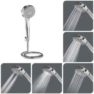 Lorazzo Versa ABS Chrome Finish Round Hand Shower with  1.5 m Hose Pipe & Wall Hook for Bathroom, LRZ HS0151 S04
