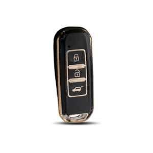 Flymaster Thermoplastic Polyurethane Black TPU Car Key Cover, BLACK-TPURKE-53