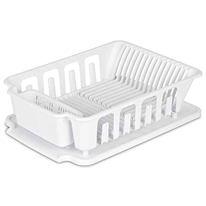 Sterilite 2 Pcs Plastic White Sink Set, 111147